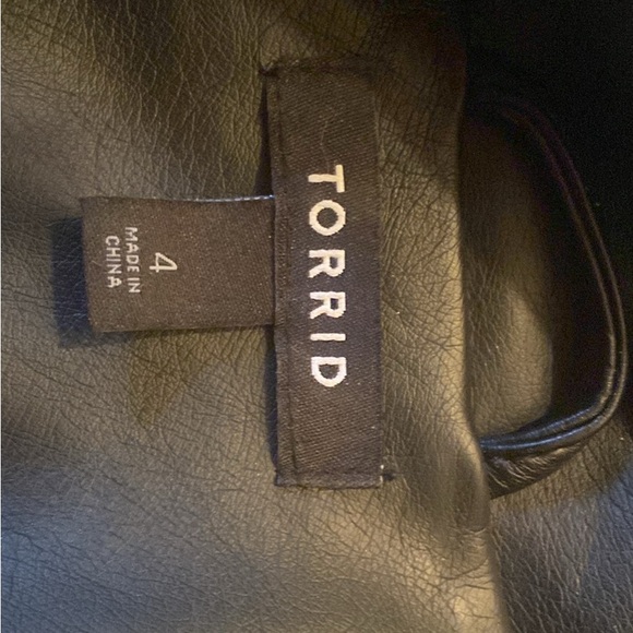 Torrid Sleek Black Leather Jacket with Embroidery on back - Picture 8 of 12